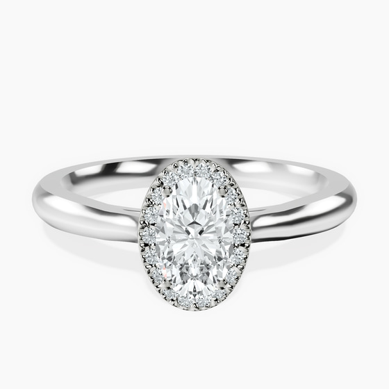 Harriet Halo 2mm Lab Diamond Ring front view