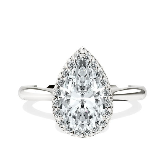 Harriet Halo 2mm Lab Diamond Ring front view