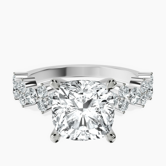 Dorothea Side Stone Lab Diamond Ring front view