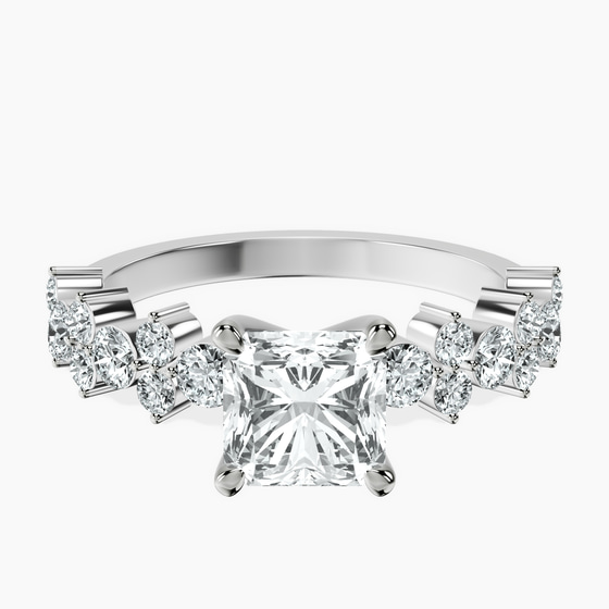 Dorothea Side Stone Lab Diamond Ring front view