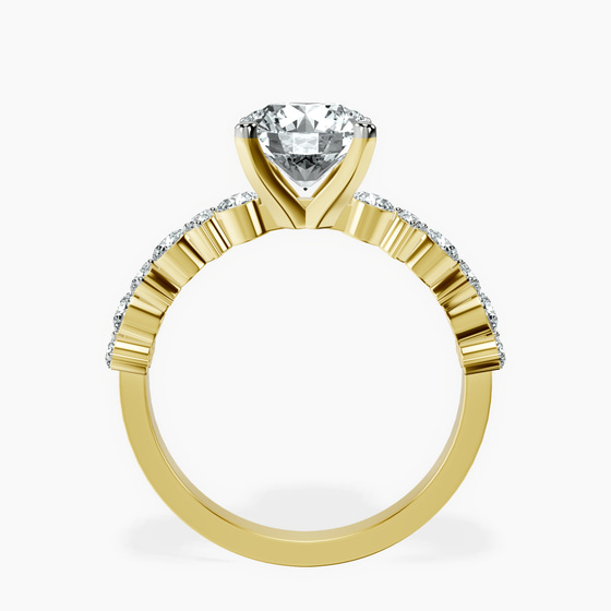 Dorothea Side Stone Lab Diamond Ring left view