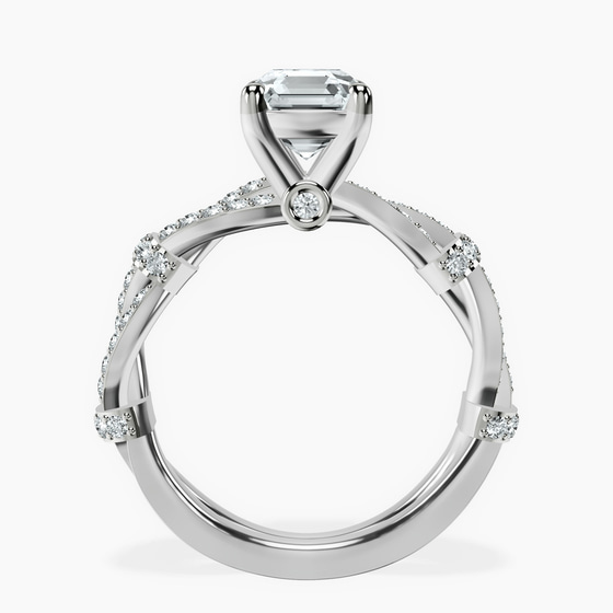 Charlotte Double Twist Side Stone Lab Diamond Ring left view