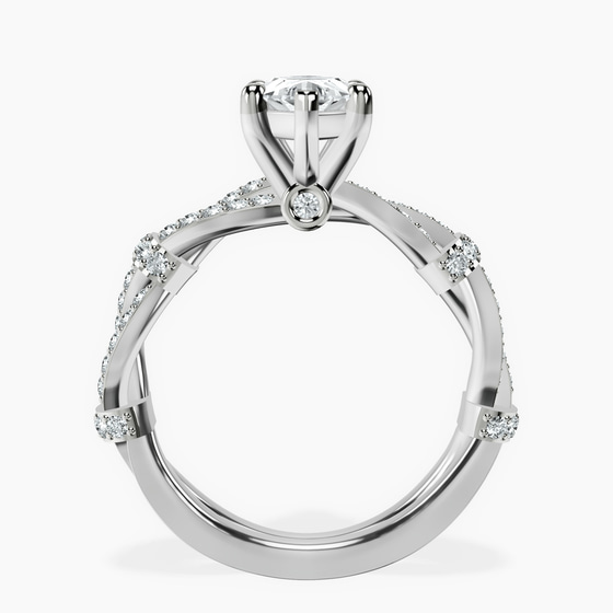 Charlotte Double Twist Side Stone Lab Diamond Ring left view