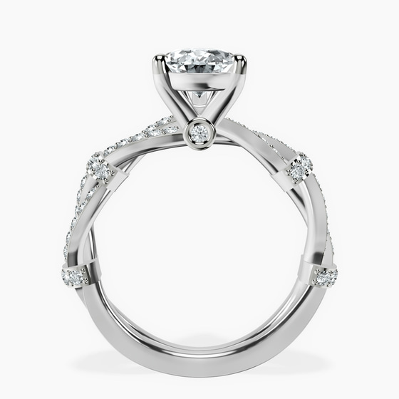 Charlotte Double Twist Side Stone Lab Diamond Ring left view