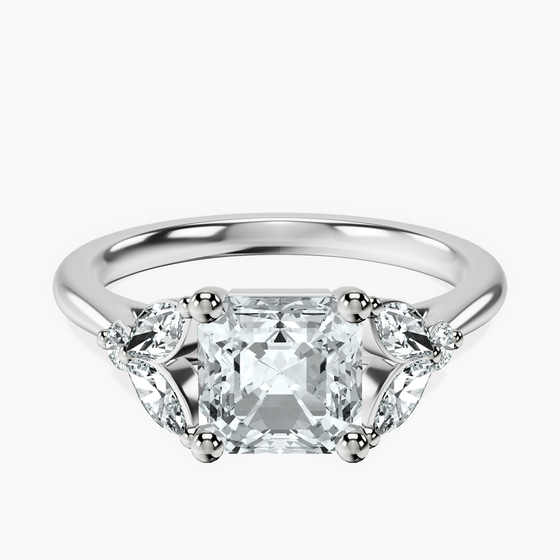 Beatrice Marquise Side Stone Lab Diamond Ring front view