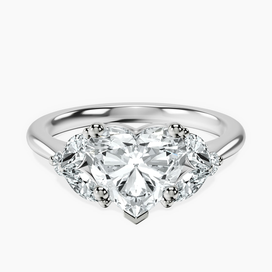 Beatrice Marquise Side Stone Lab Diamond Ring front view