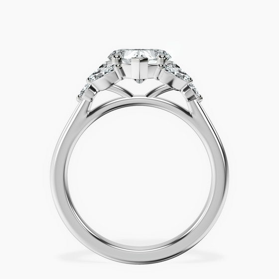 Beatrice Marquise Side Stone Lab Diamond Ring left view
