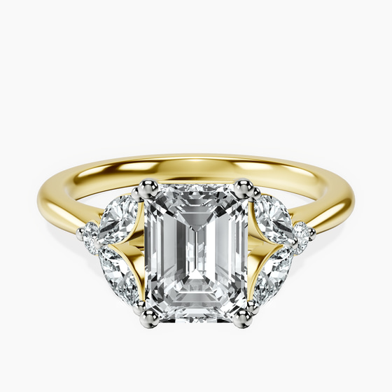 Beatrice Marquise Side Stone Lab Diamond Ring front view