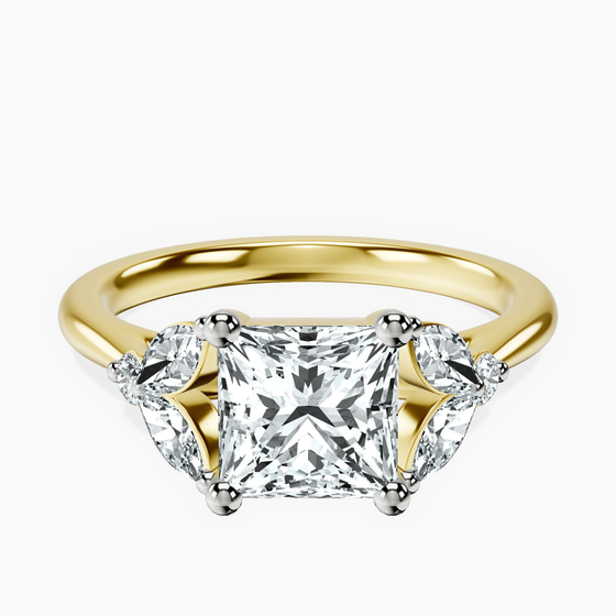 Beatrice Marquise Side Stone Lab Diamond Ring front view