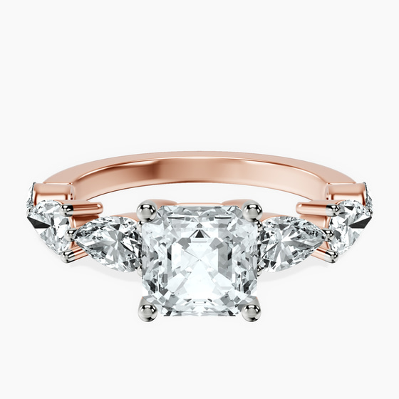 Frances Side Stone Lab Diamond Ring front view