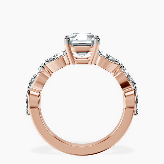 Frances Side Stone Lab Diamond Ring left view
