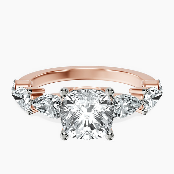 Frances Side Stone Lab Diamond Ring front view