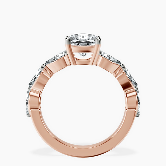 Frances Side Stone Lab Diamond Ring left view