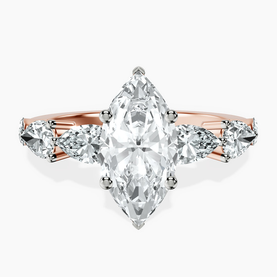 Frances Side Stone Lab Diamond Ring front view