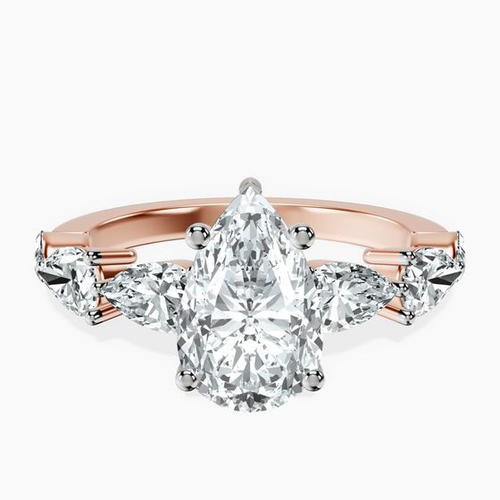 Frances Side Stone Lab Diamond Ring front view
