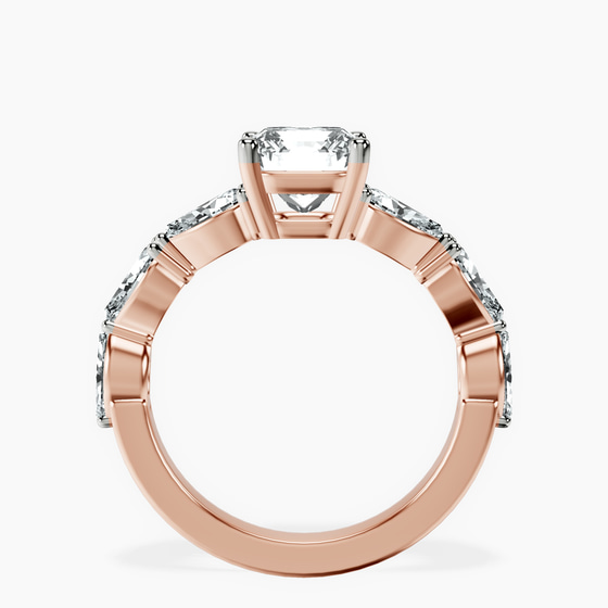 Frances Side Stone Lab Diamond Ring left view