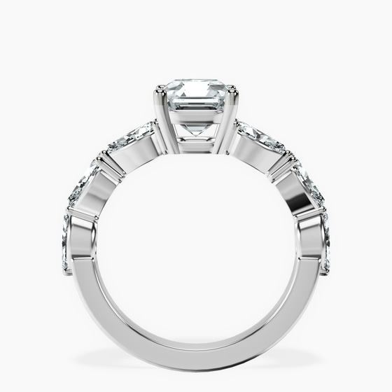 Frances Side Stone Lab Diamond Ring left view