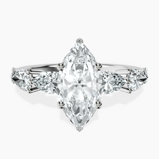 Frances Side Stone Lab Diamond Ring front view