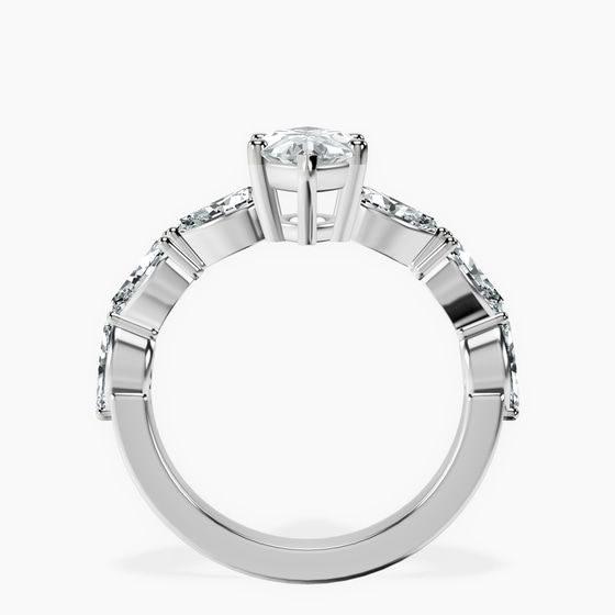 Frances Side Stone Lab Diamond Ring left view