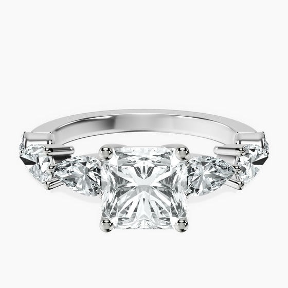 Frances Side Stone Lab Diamond Ring front view
