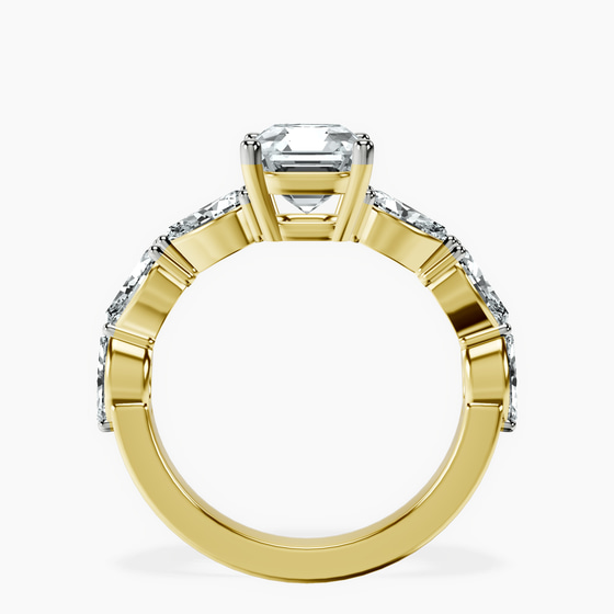 Frances Side Stone Lab Diamond Ring left view