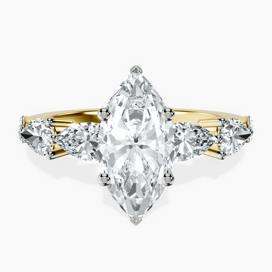 Frances Side Stone Lab Diamond Ring front view