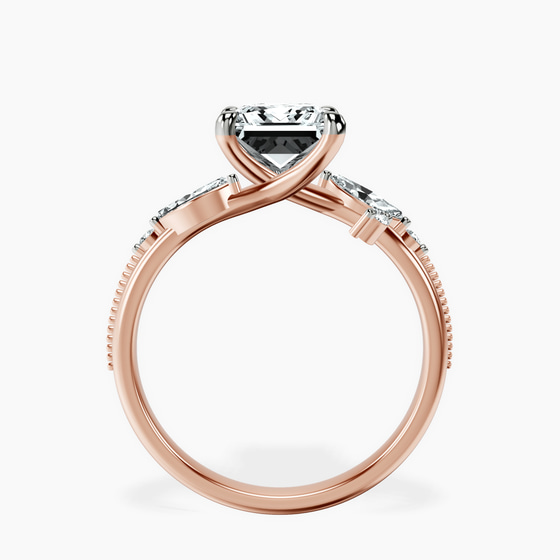 Emmeline Crisscross Side Stone Lab Diamond Ring left view