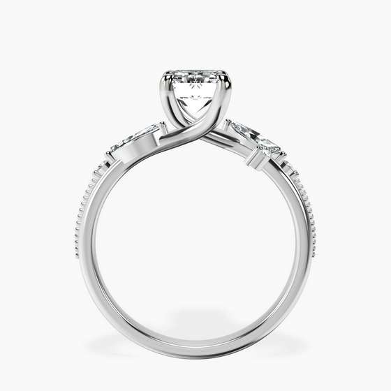 Emmeline Crisscross Side Stone Lab Diamond Ring left view