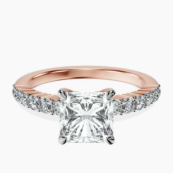 Lottie Four Claw Side Stone Lab Diamond Ring front view