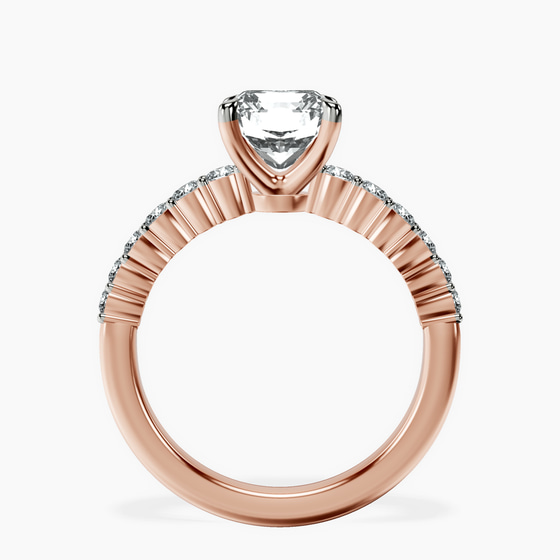Lottie Four Claw Side Stone Lab Diamond Ring left view