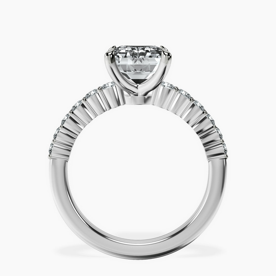 Lottie Four Claw Side Stone Lab Diamond Ring left view