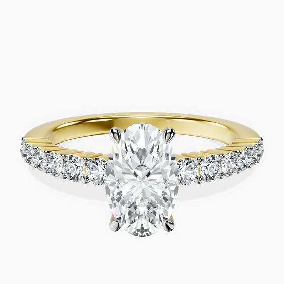 Lottie Four Claw Side Stone Lab Diamond Ring front view