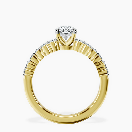 Lottie Four Claw Side Stone Lab Diamond Ring left view
