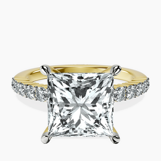 Lottie Four Claw Side Stone Lab Diamond Ring front view