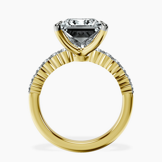 Lottie Four Claw Side Stone Lab Diamond Ring left view