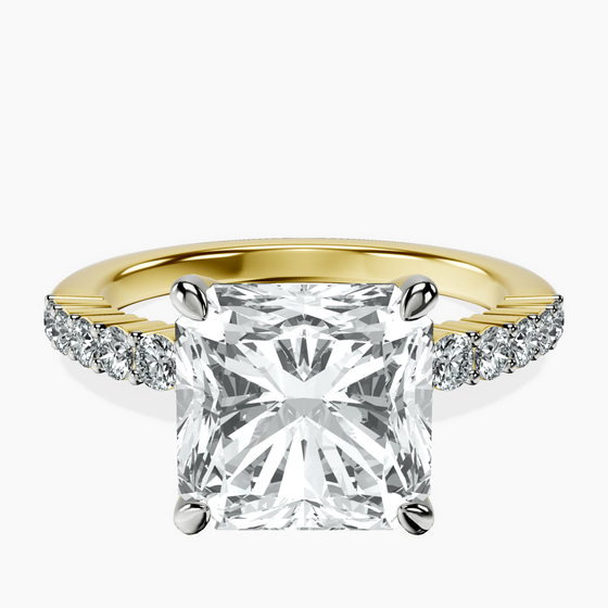 Lottie Four Claw Side Stone Lab Diamond Ring front view