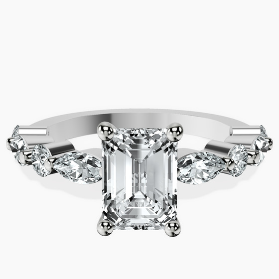 Pamela Eternity Side Stone Lab Diamond Ring front view