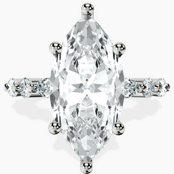 Pamela Eternity Side Stone Lab Diamond Ring front view