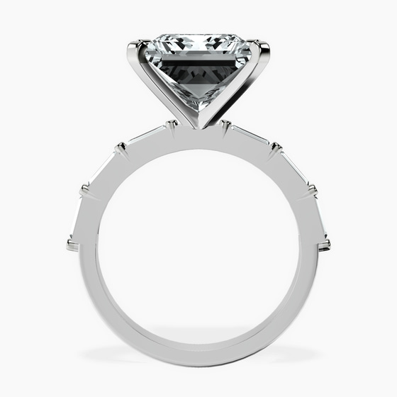 Kimberly Baguette Side Stone Lab Diamond Ring left view