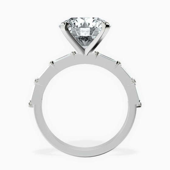 Kimberly Baguette Side Stone Lab Diamond Ring left view