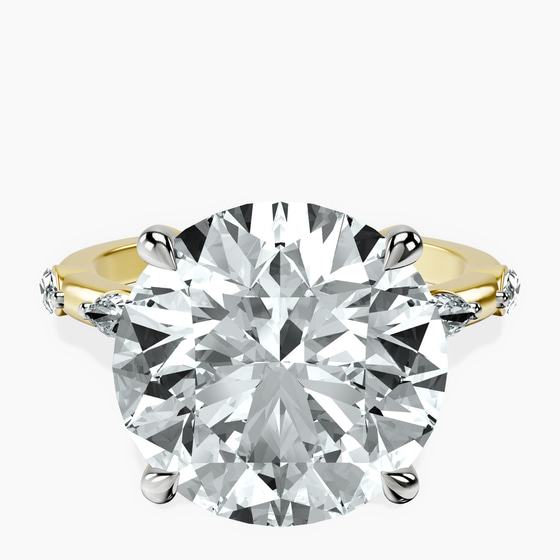 Sheryl Marquise Side Stone Lab Diamond Ring front view