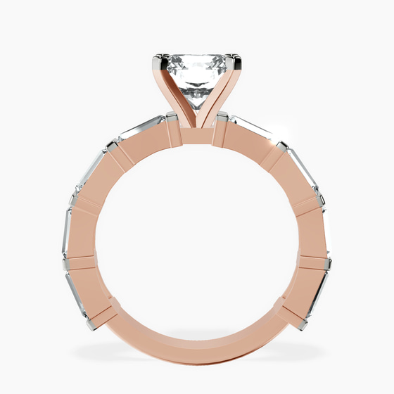 Gizele Tapered Side Stone Lab Diamond Ring left view