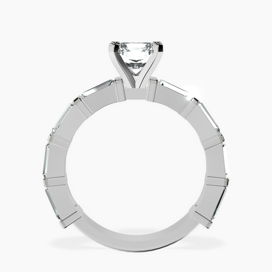 Gizele Tapered Side Stone Lab Diamond Ring left view