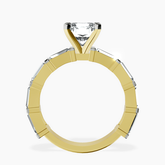 Gizele Tapered Side Stone Lab Diamond Ring left view