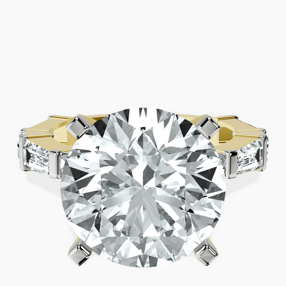 Gizele Tapered Side Stone Lab Diamond Ring front view