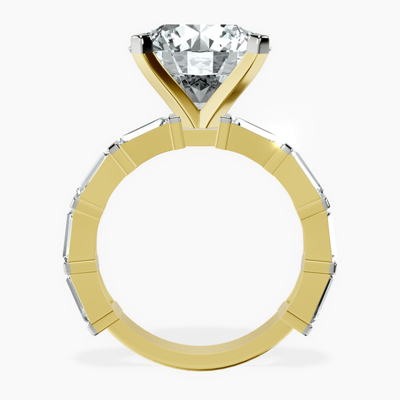 Gizele Tapered Side Stone Lab Diamond Ring left view