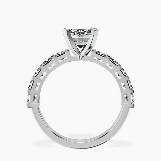 Keziah Side Stone Princess Lab Diamond Ring left view
