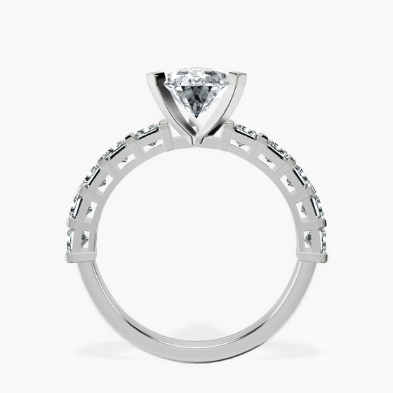 Keziah Side Stone Princess Lab Diamond Ring left view