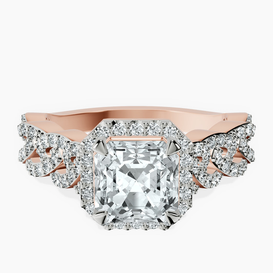 Imperiella Halo Celtic Knot Lab Diamond Ring front view