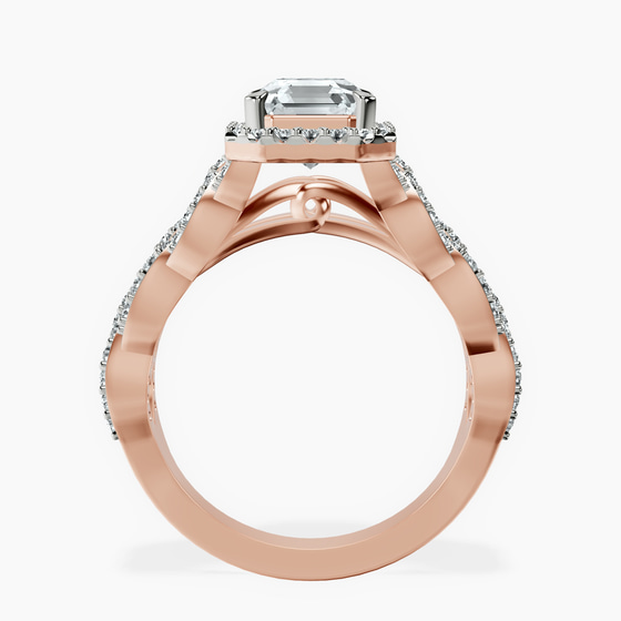 Imperiella Halo Celtic Knot Lab Diamond Ring left view